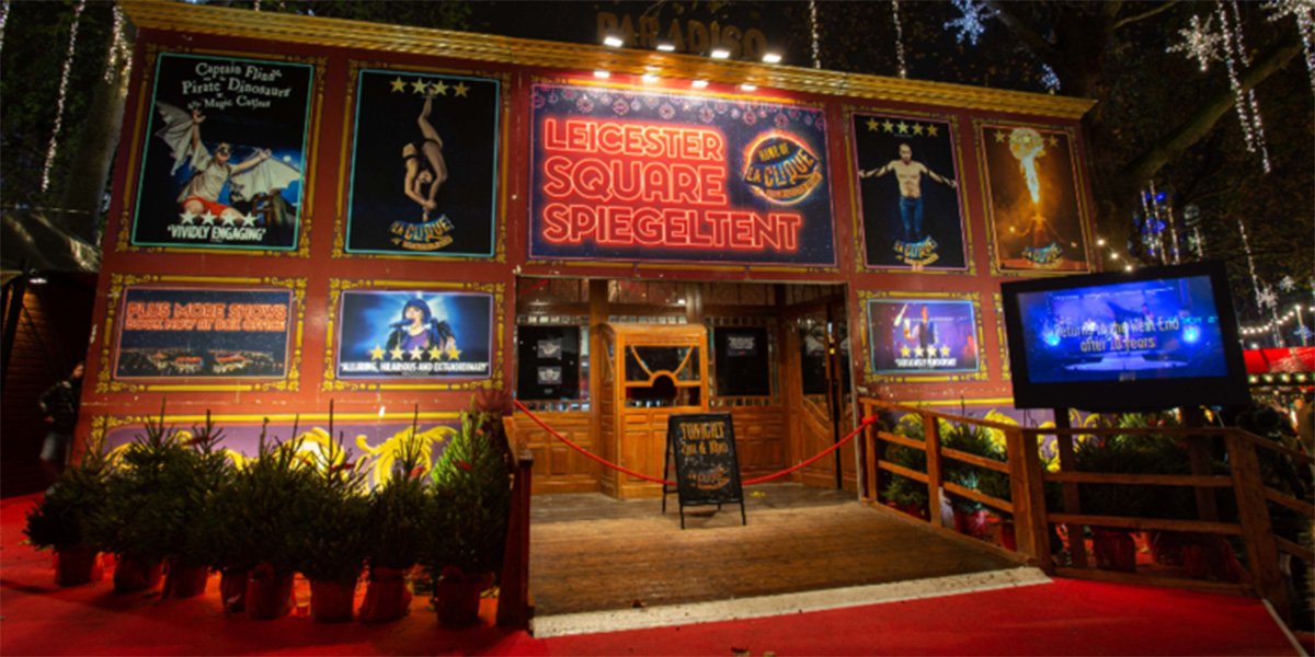 Leicester Square Spiegeltent. Photo by Pasco Photography.