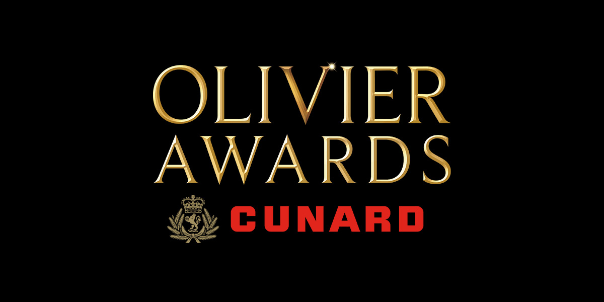 Logo featuring "OLIVIER AWARDS" in gold and "CUNARD" in red on a black background.