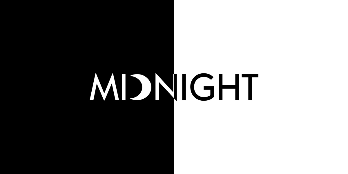 A serene midnight landscape featuring a starry sky above dark silhouettes of trees and rolling hills.